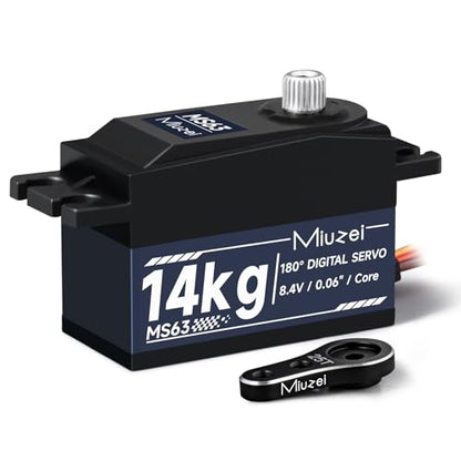 RC Digital Servo 14kg Low Profile Servo Metal Gear High Torque (1 | Steering Servo for 1/10 1/12 RC Drift Touring On-Road Cars, Fixed Wing Airplane, Helicopter, Mini Robot Projects