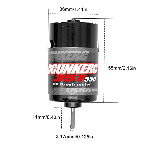 OGRC Motor 550 21T Brushed Motor 1/10 RC Crawler Motor for TRX4 SCX10 | 3-Slot 12900 Max RPM RC Car Motor for 1/10 TRAXXAS Redcat Axial RC4WD D90 and 1/6 Jeep Willys 1941 MB Military Truck - size: 35T
