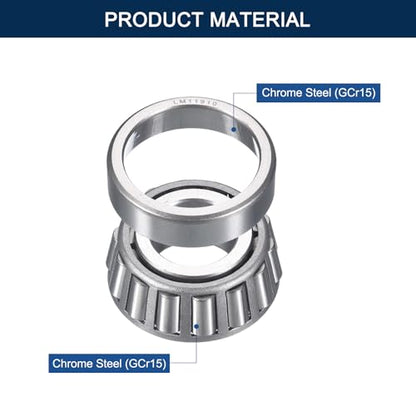 LM11949/10 Tapered Roller Bearing Cone and Cup Set | 0.75" Bore 1.781" OD 0.655" Cup Width, Chrome Steel Taper Bearings Set, ABEC-3 - size: LM11949/LM11910