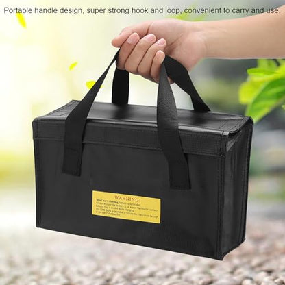 Lipo Safe Bag, Fireproof Explosionproof Lipo Battery Safe Bag, Large Space Lipo Battery Storage Guard Safe Pouch for Charge & Storage(Black)