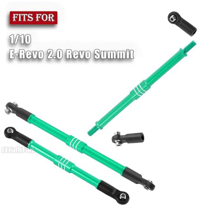 Aluminum Turnbuckles Camber Links Upgrades Part for 1/10 E-Revo 2.0 Revo Summit,8Pcs RC Alloy Adjustable Turnbuckles Hop-Up,Replace Part#5319X 5338R,Green - color: Green - (8 Links)