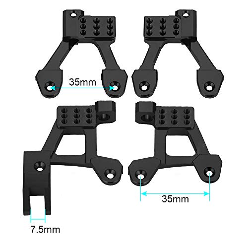 4PCS Aluminum Shock Tower for 1/10 Axial SCX10 II 90046 90047(Black) - color: Black