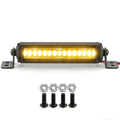 stmu 2.98 Inch 15 LED RC Light Bar Aluminum RC Roof Light Kit, RC Crawler Accessories Compatible with Axial SCX10 Traxxas TRX4 TRX4M Arrma Senton Redcat GEN7 1/10 & 1/18 Scale