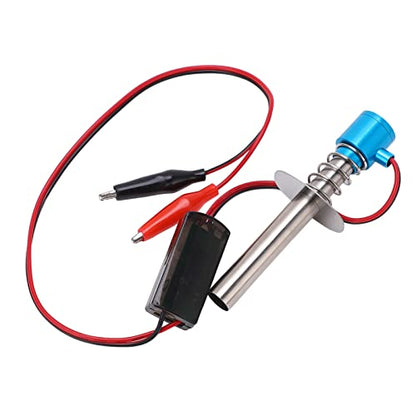 6-12V RC Car Igniter Kit with N4 Hot Glow Plug Gasket, RC Glow Plug Igniter for Methanol Engine, Electronic Glow Plug Starter for Aircraft Car Model, Compatible with HSP and Othe (Blue) - color: Blue