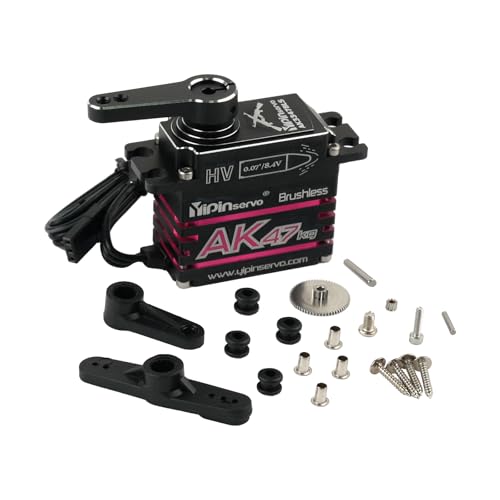AK47 47KG Brushless Digital Servo, IP67 Waterproof CNC Aluminum HV Motor, 0.07s Speed for Traxxas TRX4 Axial SCX10 1/10 RC Cars (270 Degree) - style: 270 Degree
