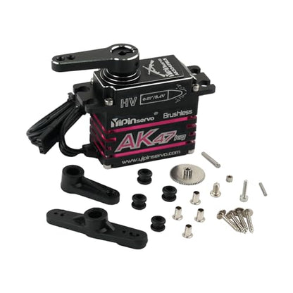 AK47 47KG Brushless Digital Servo, IP67 Waterproof CNC Aluminum HV Motor, 0.07s Speed for Traxxas TRX4 Axial SCX10 1/10 RC Cars (270 Degree) - style: 270 Degree