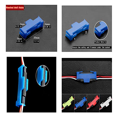 Skrnrhrery Servo Cable Clip Lock, 50 Pcs Servo Extension Cable Safety Connector Clip Lock for Servo Extension Cable Male/Female Or Servo Y Adapter Cable, Jr Servo Cable Kit