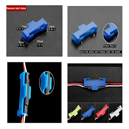Skrnrhrery Servo Cable Clip Lock, 50 Pcs Servo Extension Cable Safety Connector Clip Lock for Servo Extension Cable Male/Female Or Servo Y Adapter Cable, Jr Servo Cable Kit