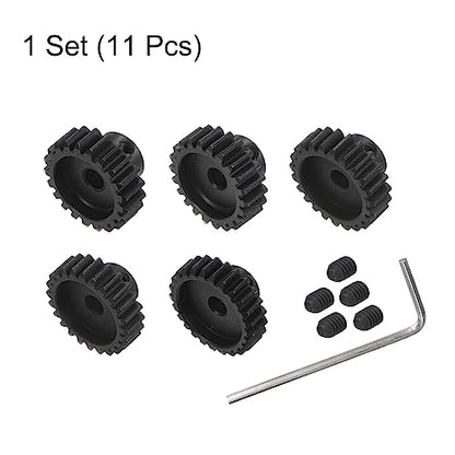 HARFINGTON Mod 1 M1 Pinion Motor Gear Set 5pcs 21T 22T 23T 24T 25T Fit 5mm RC Motor Shaft M1 Pitch Gears for RC Car, with Hex Key - style: 21T 22T 23T 24T 25T