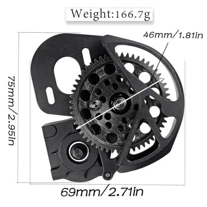 Aluminum Transmission Gearbox Upgrades Part for 1/10 SCX10 SCX10 II AX10 90046 90047,Center Transmission Gearbox Hops up,Black - color: Black(for 1/10 Axial)