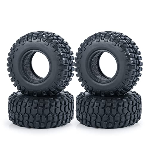 MOHERO 1.0 Crawler Tires Soft Rubber Wheel Tires 4PCS for 1/24 Axial SCX24 90081 AXI00001 AXI00002 AXI00005 AXI00006 RC Crawler Car (54mm) - size: 54mm