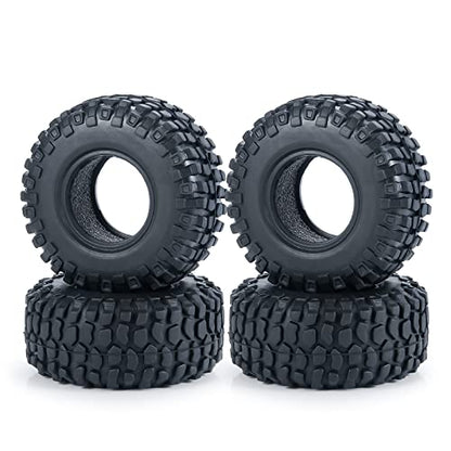 MOHERO 1.0 Crawler Tires Soft Rubber Wheel Tires 4PCS for 1/24 Axial SCX24 90081 AXI00001 AXI00002 AXI00005 AXI00006 RC Crawler Car (54mm) - size: 54mm