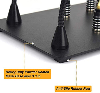 NOEVSBIG Magnetic Helping Hands Soldering Station with Large & Heavy Duty Base,2.16-inch Jaw Opening Soldering Clamp,4 PCB Holders,4 Flexible Arms Helping Hands for Electronic Repair Soldering Jewelry