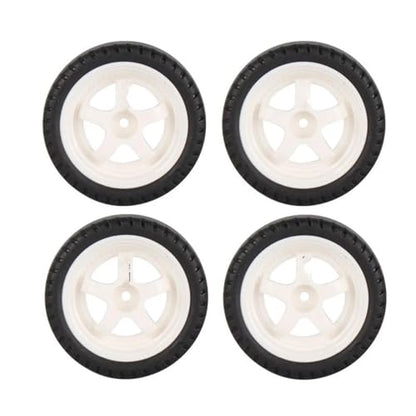 RC Car Accessories for Ldrc AE86 A86 A86P LD1801 1/18 Rc Upgrade Accessories Parts 4pcs 33mm Drift Tire Wheel Hard Tyre Modified(White) - color: White