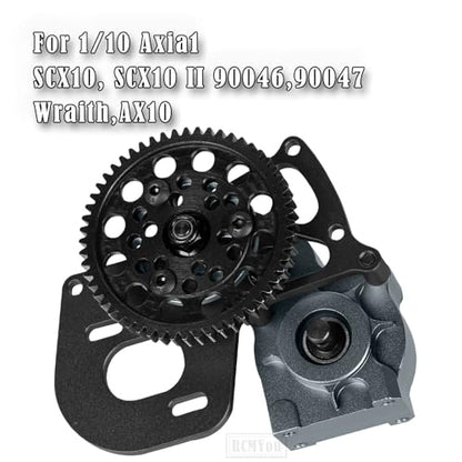 Transmission Gearbox Upgrades Part for 1/10 SCX10, SCX10 II 90046,90047,AX10 RC Crawler Truck,Aluminum Center Transmission Gearbox Hops up,Black&Titanium - color: Black&titanium for Upgrades