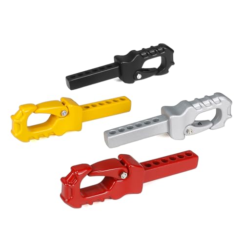 Metal RC Crawler Trailer Hook Tow Hitch for 1/10 RC Crawler Traxxas TRX4 Axial SCX10 Rear Bumper Parts (Silver) - color: Silver
