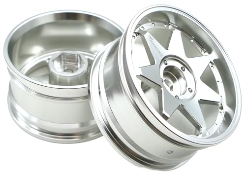 1/10 RC Drift Tires and Aluminum Wheels Rims Rally Racing Tyres 12mm Hex for 1:10 Scale On Road Touring Street Car Tamiya Traxxas HPI KYOSHO XV02 XV01 TT01 TT02 PTG2 A959 4PCS (Silver) P2501 - color: Silver