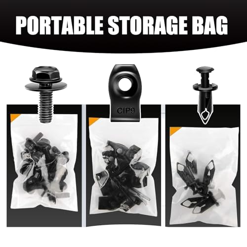 35 PCS Automotive Screw Combination, Car U Clips Assortment Kit, Car Door Body Panel Clip Fasteners, Bumper Clip Replacement, Universal for Most Cars, Trucks, SUVs (Black), KOTDDQ905BL-35PS