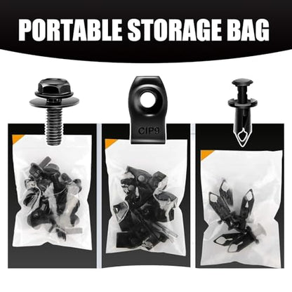 35 PCS Automotive Screw Combination, Car U Clips Assortment Kit, Car Door Body Panel Clip Fasteners, Bumper Clip Replacement, Universal for Most Cars, Trucks, SUVs (Black), KOTDDQ905BL-35PS
