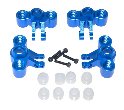 Upgrade Compatible with Traxxas 1/16 E-REVO Mini Slash Rc Car Body Post Mount & Skid Plate & Axle Carriers Knuckle Arm & Suspension Rocker Arms & Steering Full Set Aluminum Alloy Parts(Dark Blue) - color: Dark Blue