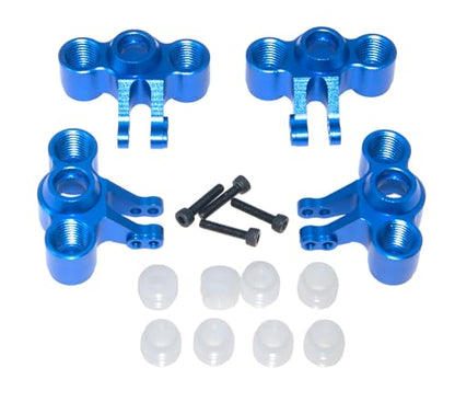 Upgrade Compatible with Traxxas 1/16 E-REVO Mini Slash Rc Car Body Post Mount & Skid Plate & Axle Carriers Knuckle Arm & Suspension Rocker Arms & Steering Full Set Aluminum Alloy Parts(Dark Blue) - color: Dark Blue
