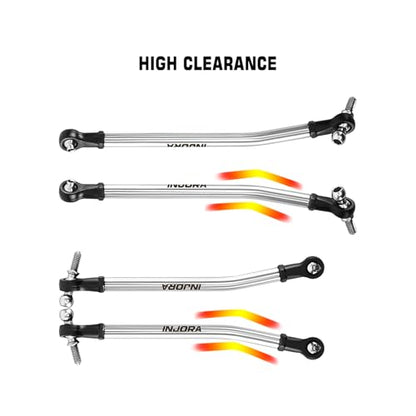 INJORA Stainless Steel High Clearance Chassis Links for 1/30 Axial SCX30