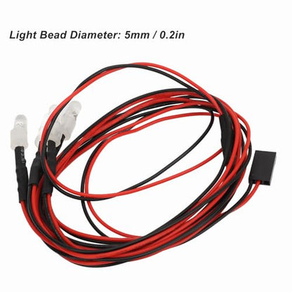 5PCS RC Lights Kit 7.4V 5mm Blue and Green LED Silicone Wire Light Set, Bright RC Car Headlight Taillight Accessory for Hsp Axial SCX10 D90 HPI