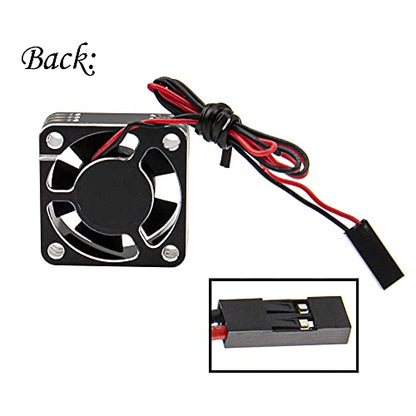 ShareGoo Alloy Brushless Motor ESC Cooling Fan Heatsink 28000RPM 30x30mm JST Plug for 1/8 1/10 1/12 RC Car 540 550 Brushless Motor,3010 (Black-Silver) - color: Black-Silver