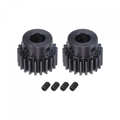 uxcell 1Mod 21T Pinion Gear 8mm Bore Hardened Steel Motor Rack Spur Gear with Step for RC Car Truck Buggy Gear Drive, 2 Set