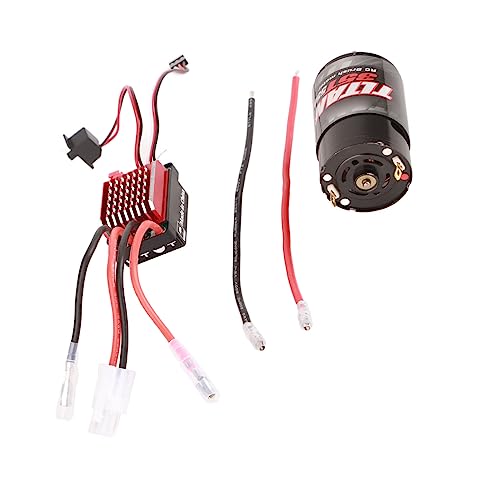 RC Car Motor ESC 360A TwoWay Brake Climbing Drag Brake Automatic Throttle Adjustment, Black Metal, Compatible with SCX10 (35T) - size: 35T, style: 35T