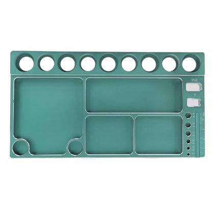 RiToEasysports RC Screwdriver Tool Storage Rack Magnetic Screw Tray Aluminum Alloy with 4pcs Magnetic Pads for RC Cars Airplanes Helicopters Repair (Green) - color: Green