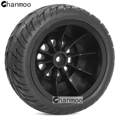 1/10 RC Short Course Truck Wheels and Tires with 12mm Hex 1:10 Scale Off Road Tyres for 1/10 RC Off-Road Car Traxxas TRX4 Slash Arrma Losi Tenacity Vkar 10sc Hpi RC Buggy Car 4PCS (E Tires) - color: E Tires