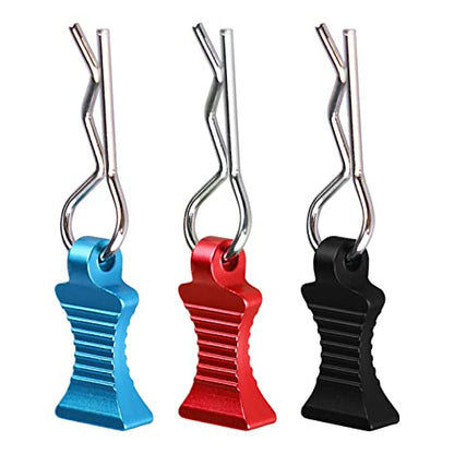 AIMROCK RC Body Clips R Pins 30-Degree Angle With Pull Tabs for 1/10 1/12 Traxxas Arrma Axial Losi HPI Car Crawler Truck Buggy (Red) - color: Red