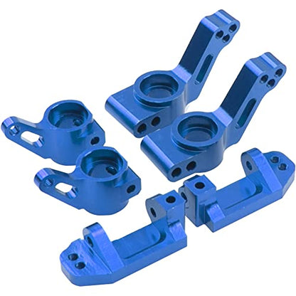 Metal Rear Stub Axle Carriers, C-Hubs Caster Blocks, Steering Blocks Compatible with 1/10 Traxxas Slash 2WD Stampede 2WD Rustler 2WD Nitro Slash RC Car Upgrade Part #3752 3736 3632 (Blue) - color: Blue