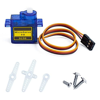 Hosyond 10 Pack Servo Motors SG90 9G Micro Servo for RC Robot Helicopter Airplane Boat Remote Control Toys, Servo for Arduino Project, Blue - size: SG90 x 10