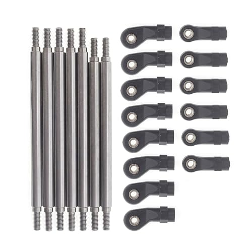 7PCS Stainless Steel Straight Pull Rod Linkage Tie Rod RC Upgraded Parts for REDCAT GEN8 RC Car - color: Straight Pull Rod