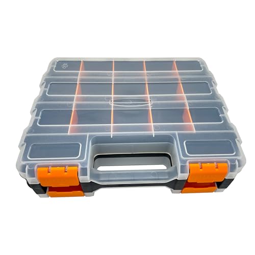 Small Parts Tool Box, RC Hardware Organizer Box Adjustable Compartments Removable Dividers for Hardware, Screws, Nuts, Bolts, Washers, Nails, Fasteners, Tools