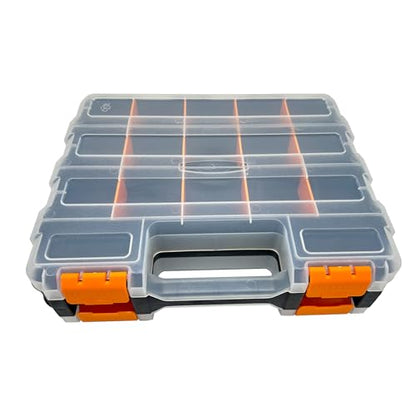 Small Parts Tool Box, RC Hardware Organizer Box Adjustable Compartments Removable Dividers for Hardware, Screws, Nuts, Bolts, Washers, Nails, Fasteners, Tools