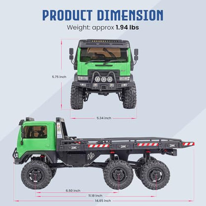 HOBBYPLUS ARKTOS 6x6 V1.5 CR18P Rock Crawler RTR All Terrain - Remote Control Car, Rock Crawler 1/18 Scale 6WD 2 Speed Transmission Off Road for Adults, RC Hobbyists (Green) - color: Green (6x6 V1.5)