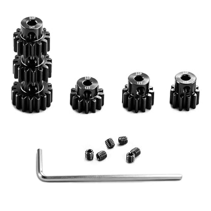 6-Pack 32P Pinion Gears 11T 12T 13T 14T 15T 16T, Hardened Steel, 3.175mm Bore, for 1/10 Traxxas Arrma Axial HSP HPI Tamiya Losi RC Car