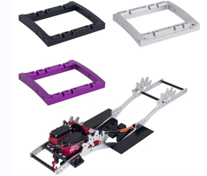 1/10 RC Servo Mount Bracket,LCG Frame Bumper Mounts,Steering,Winch Dual Servo Mounts for 1/10 RC Rigs Crawler Capra SCX10 II Axle Comp TGH Rails LCG Chassis Kit Upgrade Part (Black) - color: Black