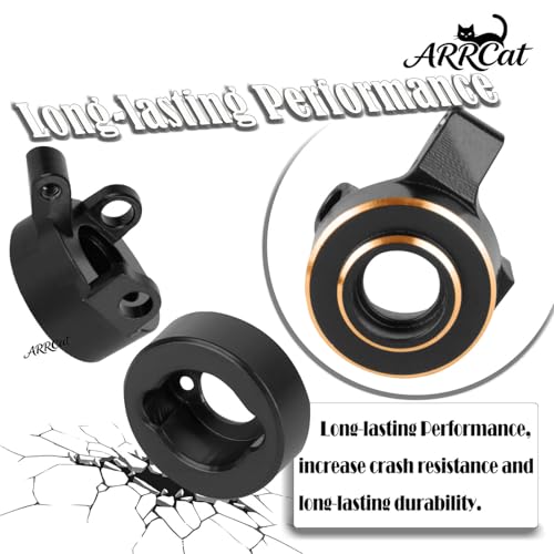 Brass Wheels Weights Steering Knuckles Upgrades Part for 1/30 SCX30 Chev rolet K10/Jeep Wrangler JLU 4X4/F0rd Bronco 4X4 RC Crawler,Front Portal Steering Blocks & Rear Hub Weight,Black
