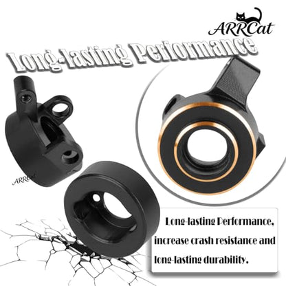 Brass Wheels Weights Steering Knuckles Upgrades Part for 1/30 SCX30 Chev rolet K10/Jeep Wrangler JLU 4X4/F0rd Bronco 4X4 RC Crawler,Front Portal Steering Blocks & Rear Hub Weight,Black