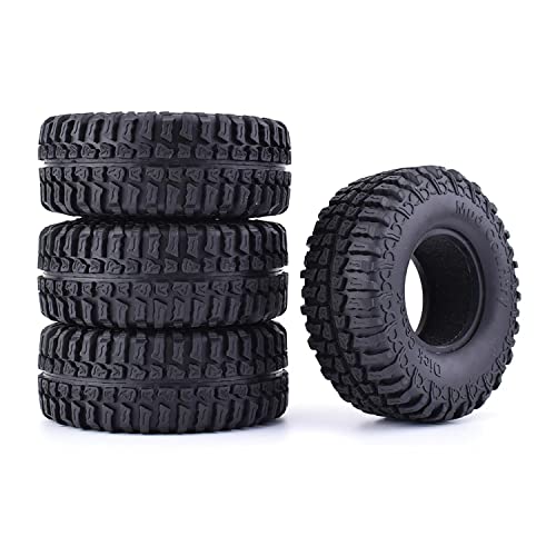 4PCS RC Crawler 100mm Rubber Tires 1.9 inch Wheels Tyres Set for 1:10 RC Rock Crawler Car for Axial SCX10 D90 TF2 Tamiya TRX-4 Parts - color: 100mm