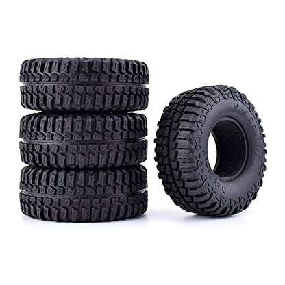 4PCS RC Crawler 100mm Rubber Tires 1.9 inch Wheels Tyres Set for 1:10 RC Rock Crawler Car for Axial SCX10 D90 TF2 Tamiya TRX-4 Parts - color: 100mm