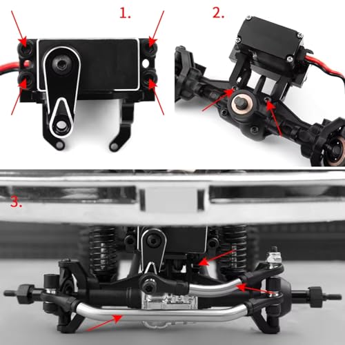 Rc Accessories for TRX-4M 1/18 Aluminum Axle Servo Mount & Stainless Steel Steering Linkage W/Plastic Ball Head RC Crawler Car Parts