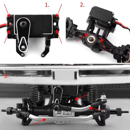 Rc Accessories for TRX-4M 1/18 Aluminum Axle Servo Mount & Stainless Steel Steering Linkage W/Plastic Ball Head RC Crawler Car Parts
