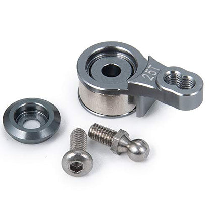 QUE-T Aluminum 25T Steering Servo Arm Horn for 1/10 RC TRX-4 (Titanium) - color: Titanium