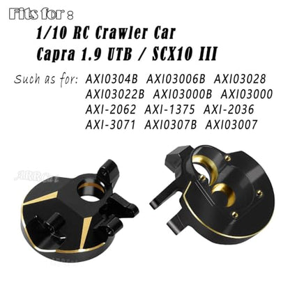 Brass Inner Portal Covers Front Steering Knuckles Upgrades Part for Capra UTB/SCX10 III,ARRCat 2PCS Brass Inner Portal Covers Front Steering Knuckles,Replace# AXI232006,Black