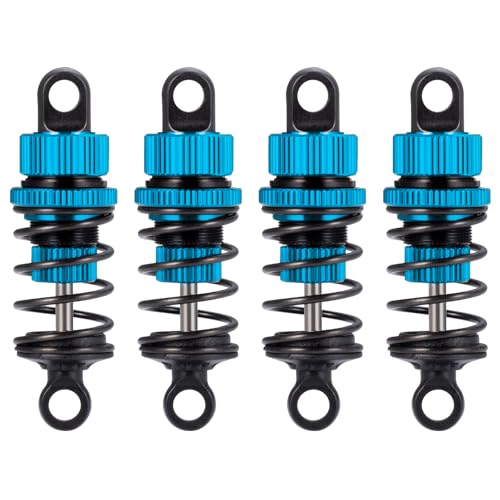 4Pcs JGGZONE 1:10 52mm RC Oil Filled Shock Absorbers Assembled Kit Compatible with Tamiya TT-01 TT-02 M03 M04 M05 M06 1:10 On Road Car Upgrades Replace Parts (Blue, 52MM) - color: Blue, size: 52MM